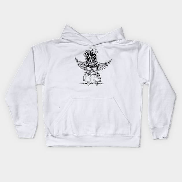 Doodled Owl Kids Hoodie by SWON Design